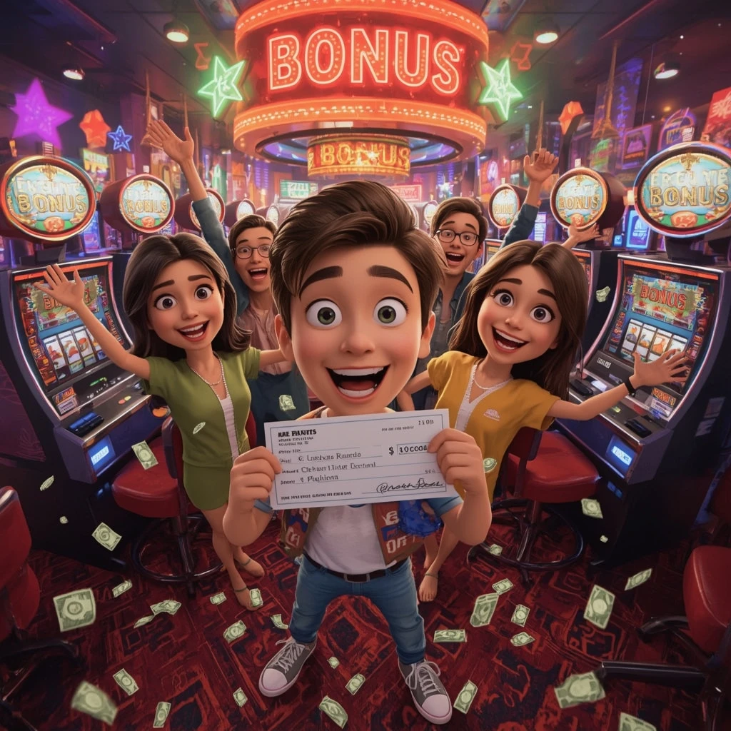 bonus dans les mains de l'homme au casino FAT PIRATE